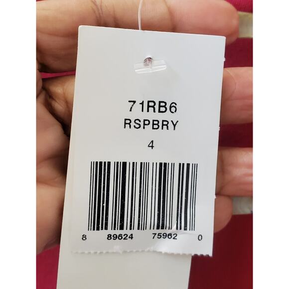 French Connection Women's Red Modal Scoop Neck Casual Knee Length Dress Size 4 - Picture 8 of 11